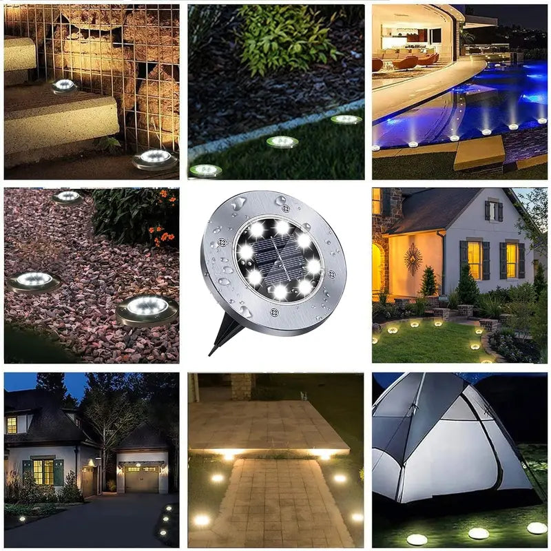 Hoodink Solar Lights Outdoor, Solar Ground Lights for Outside Waterproof, Solar Garden Lights Landscape Lighting for Patio Pathway Lawn Yard Deck Driveway Walkway, Cold White,dorm essentials,home decor,home essentials,camping essentials