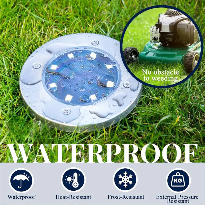 Hoodink Solar Lights Outdoor, Solar Ground Lights for Outside Waterproof, Solar Garden Lights Landscape Lighting for Patio Pathway Lawn Yard Deck Driveway Walkway, Cold White,dorm essentials,home decor,home essentials,camping essentials